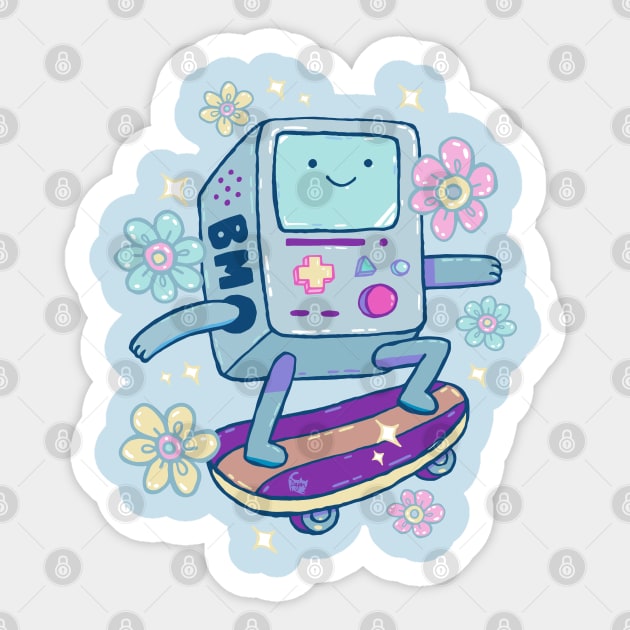 Skateboard BMO Sticker by DajonAcevedo